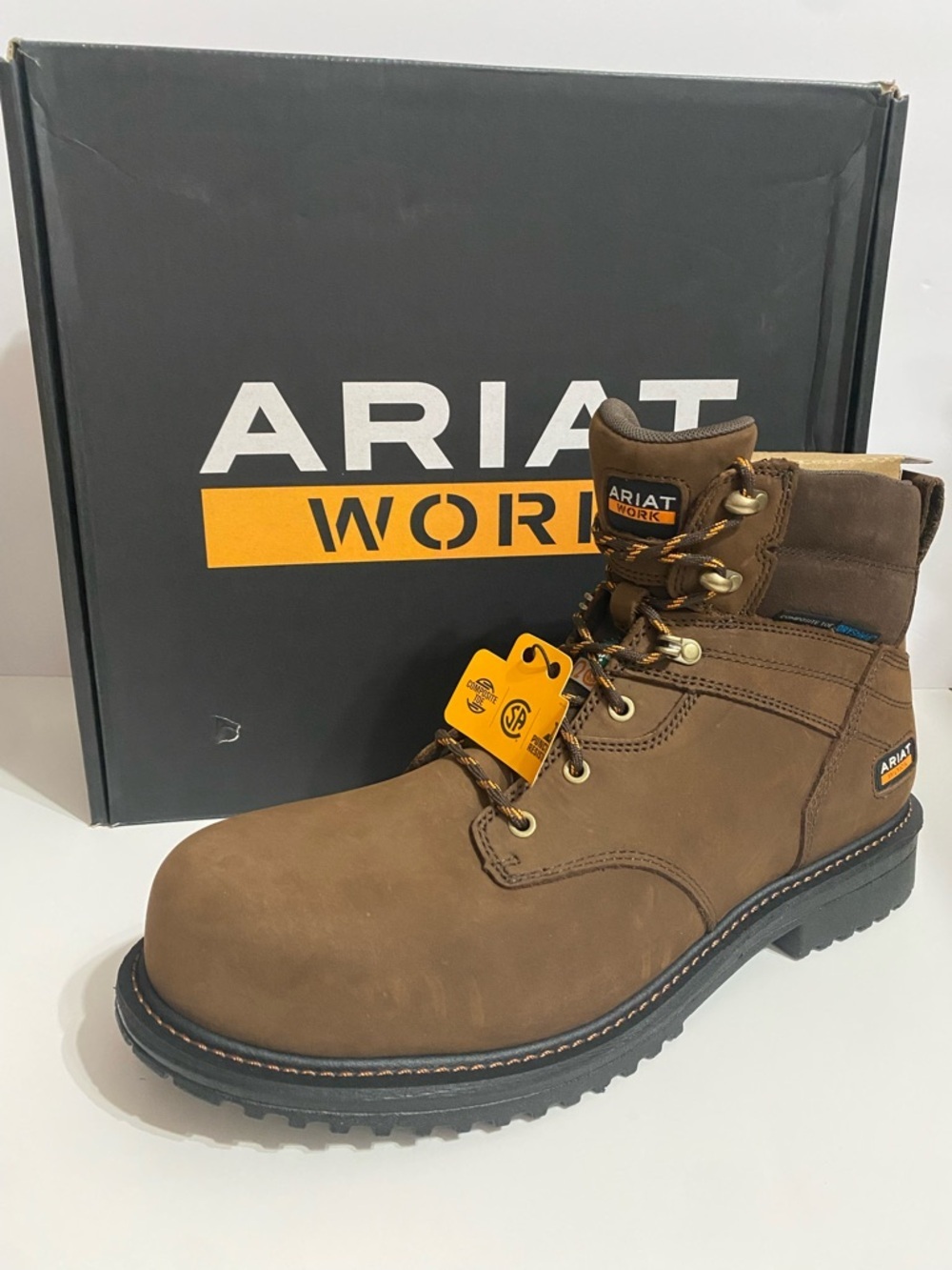 ARIAT RigTEK Men's 6" CSA Comp Toe Work Boot Distressed Brown Size 15D 10045418